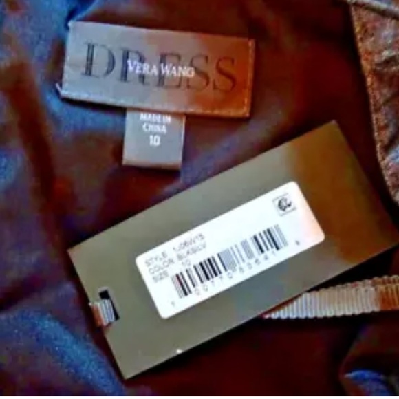 $368 Vera Wang Drapey Metallic Gown 10 Medium Black Silver Evening Dress Formal - Picture 9 of 11